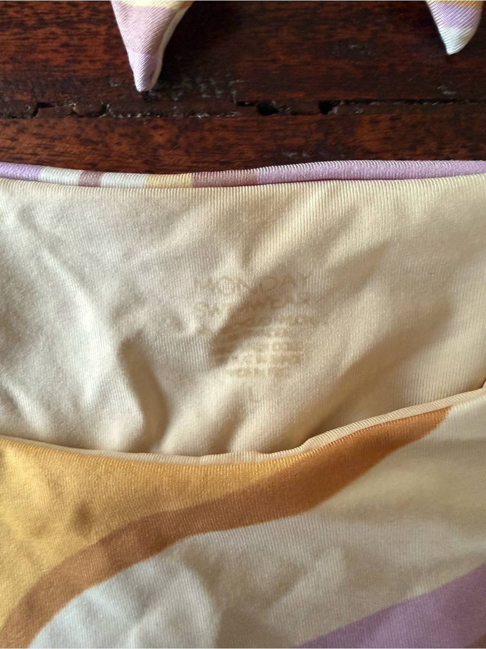 Monday Swimwear Lavender and Mustard Swirl Bandeau Bikini - Picture 2 of 4